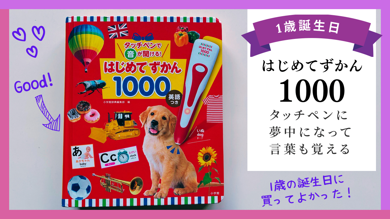 1歳の誕生日に買って良かった「タッチペンで音が聞ける！はじめてずかん1000」