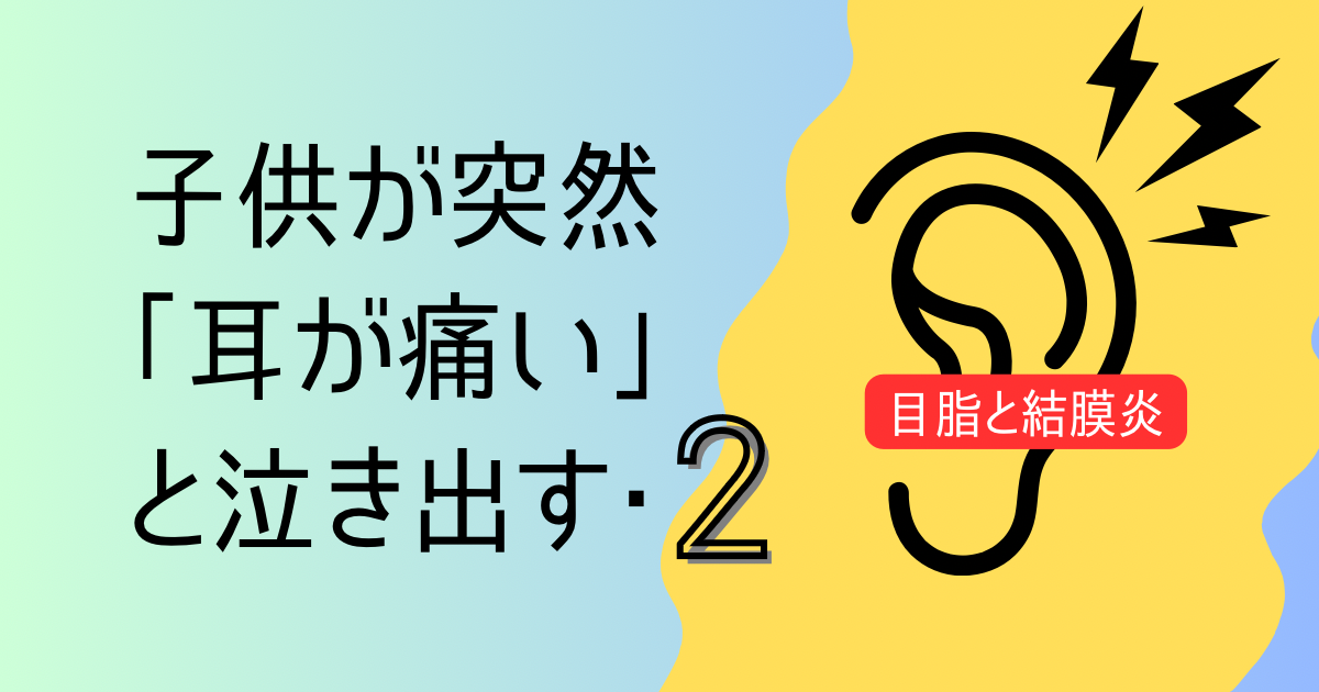 【中耳炎】子供が突然「耳が痛い」と泣き出す・2（目脂と結膜炎）